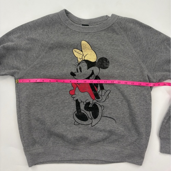 Disney Minnie Mouse Gray Sweatshirt with Gold Bow - Picture 5 of 6